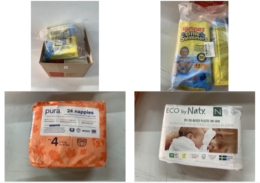 Lot 510  
            Nottingham SR2 - Delivery Only 

                
BOX OF ITEMS INC HUGGIES LITTLE SWIMMER