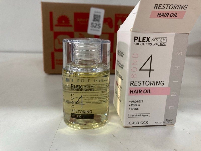 Lot 525  
            Nottingham SR2 - Delivery Only 

                
BOX OF PLEX SYSTEM SMOOTHING INFUSION RESTORING HAIR OIL