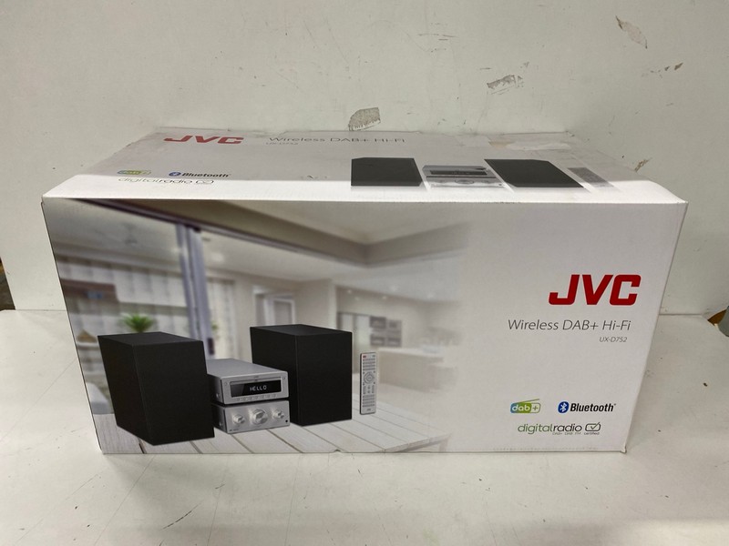 Lot 575  
            Nottingham SR2 - Delivery Only 

                
JVC WIRELESS DAB+ HI-FI MODEL NO: UX-D752
