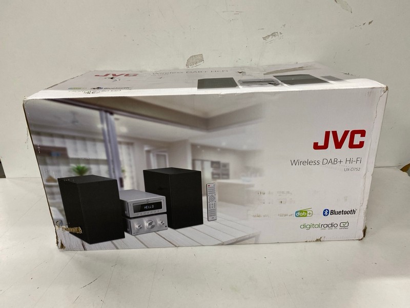 Lot 577  
            Nottingham SR2 - Delivery Only 

                
JVC WIRELESS DAB+ HI-FI MODEL NO: UX-D752