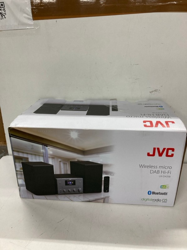 Lot 581  
            Nottingham SR2 - Delivery Only 

                
JVC WIRELESS MICRO DAB HI-FI MODEL NO: UX-D425B