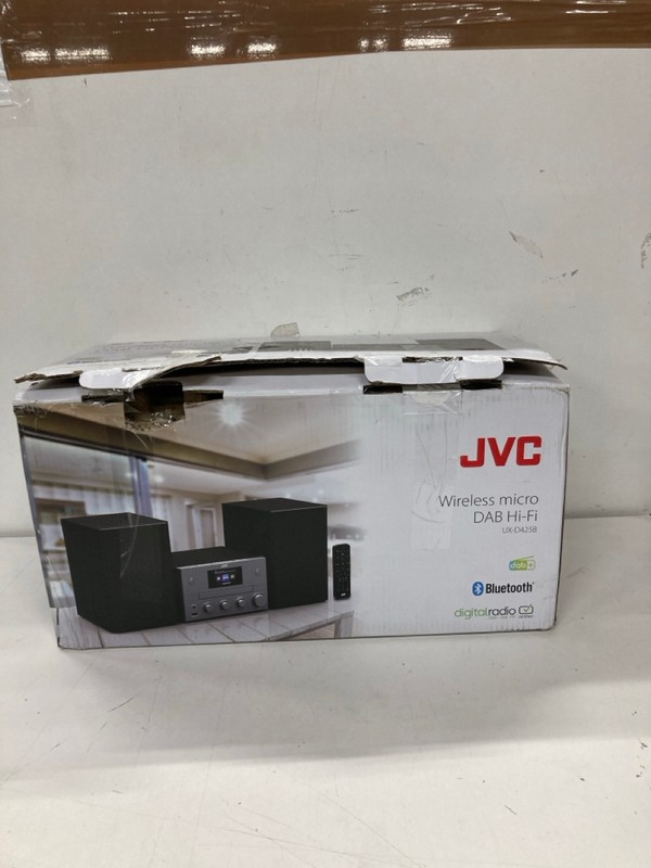 Lot 582  
            Nottingham SR2 - Delivery Only 

                
JVC WIRELESS MICRO DAB HI-FI MODEL NO: UX-D425B