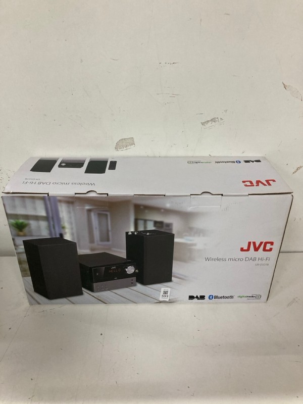 Lot 593  
            Nottingham SR2 - Delivery Only 

                
JVC WIRELESS MICRO DAB HI-FI MODEL NO: UX-D327B