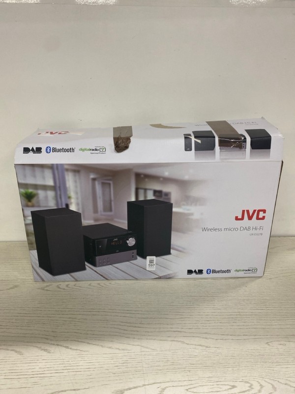 Lot 597  
            Nottingham SR2 - Delivery Only 

                
JVC WIRELESS MICRO DAB HI-FI MODEL NO: UX-D327B