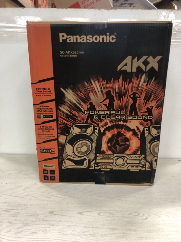 Lot 674  
            Nottingham SR2 - Delivery Only 

                
PANASONIC CD STEREO SYSTEM MODEL NO: SC-AKX520
