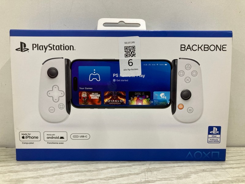 Lot 6  
            Nottingham SR2 - Delivery Only 

                
BACKBONE ONE PLAYSTATION EDITION USB-C ORIGINAL RRP £99.99