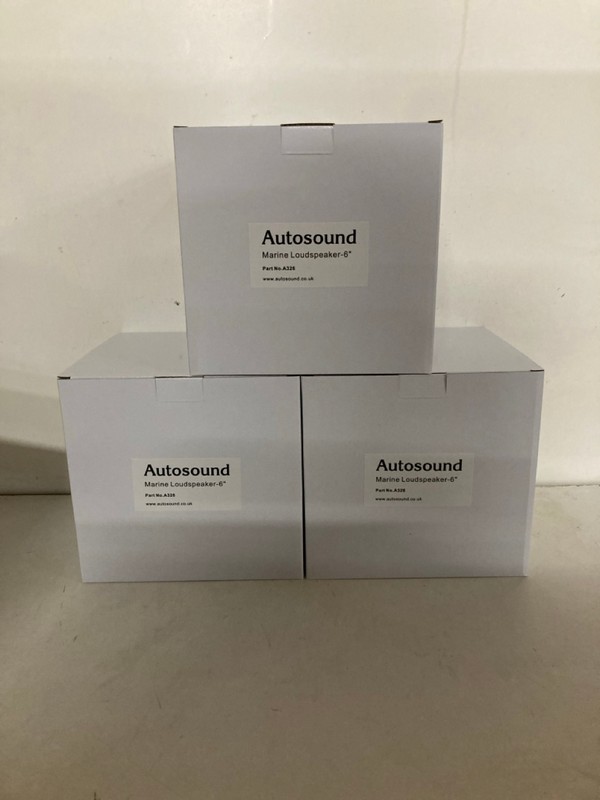 Lot 76  
            Nottingham SR2 - Delivery Only 

                
3 X AUTOSOUND MARINE LOUDSPEAKER 6"