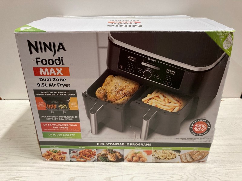 Lot 99  
            Nottingham SR2 - Delivery Only 

                
NINJA FOODI MAX DUAL ZONE 9.5L AIR FRYER