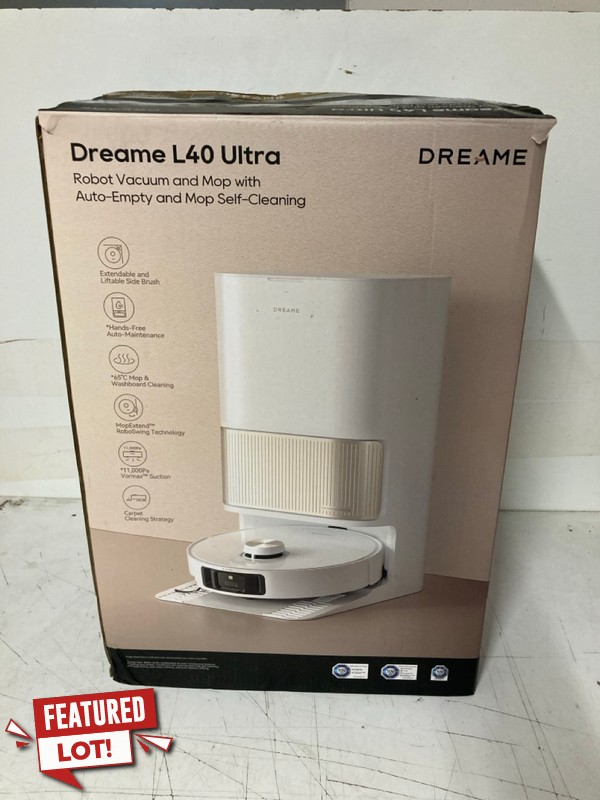 Lot 16  
            Nottingham SR3 - Delivery Only 

                
DREAME L40 ULTRA ROBOTIC VACUUM CLEANER