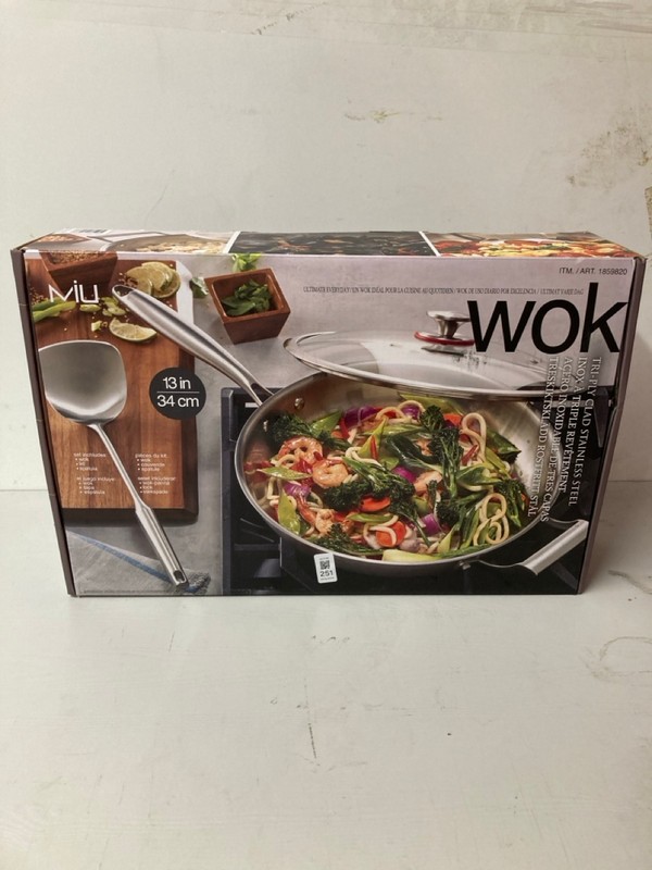 Lot 251  
            Nottingham SR3 - Delivery Only 

                
MIU TRI-PLY CLAD STAINLESS STEEL WOK