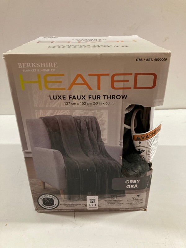 Lot 261  
            Nottingham SR3 - Delivery Only 

                
BERKSHIRE HEATED LUXE FAUX THROW (127CM X 152CM)