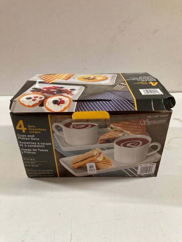 Lot 265  
            Nottingham SR3 - Delivery Only 

                
SIGNATURE 4 SETS CUPS AND PLATES