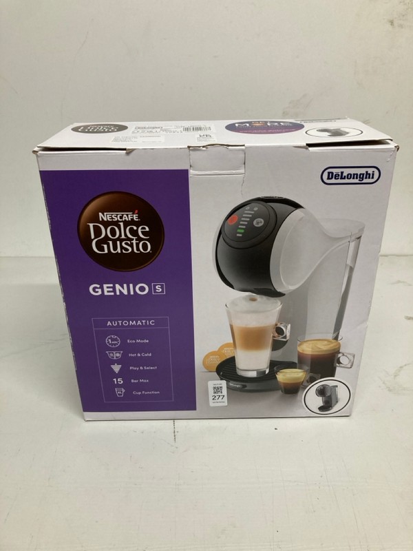 Lot 277  
            Nottingham SR3 - Delivery Only 

                
DELONGHI NESCAFE DOLCE GUSTO GENIO S