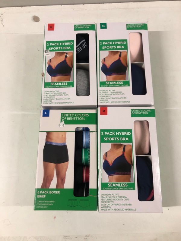 Lot 287  
            Nottingham SR3 - Delivery Only 

                
4 X UNITED COLORS OF BENETTON 2 PACK HYDRA SPORTS BRA