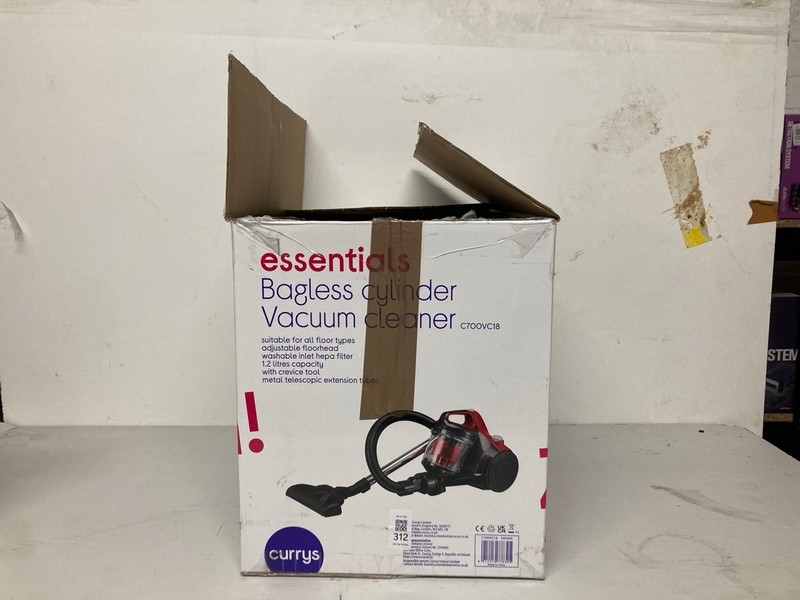 Lot 312  
            Nottingham SR3 - Delivery Only 

                
BAGLESS CYLINDER VACUUM CLEANER