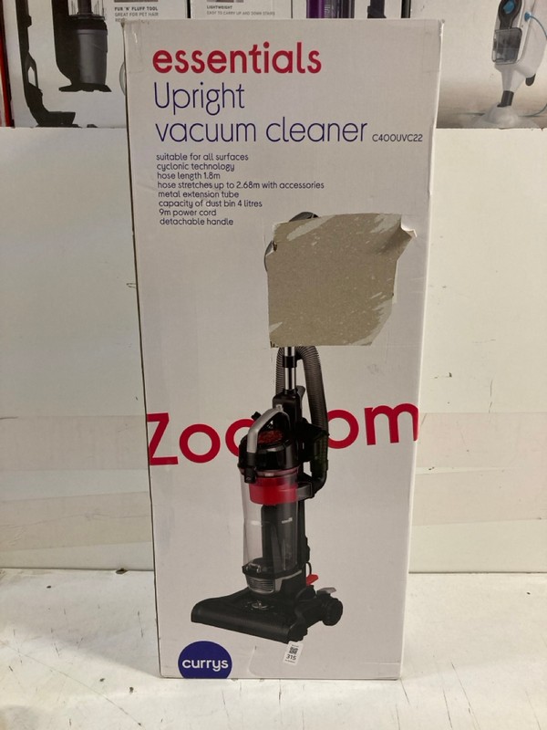 Lot 315  
            Nottingham SR3 - Delivery Only 

                
UPRIGHT VACUUM CLEANER