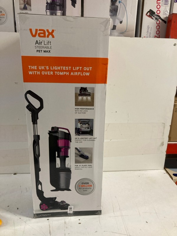 Lot 317  
            Nottingham SR3 - Delivery Only 

                
VAX AIR LIFT STEERABLE PET MAX