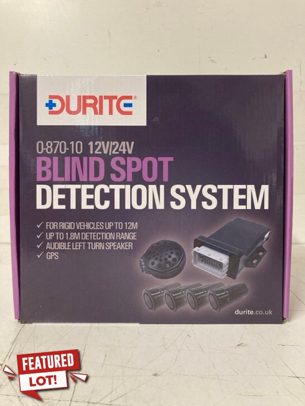 Lot 34  
            Nottingham SR3 - Delivery Only 

                
DURITE 0-870-10 BLIND SPOT DETECTION SYSTEM WITH LEFT TURN SPEAKER 12/24V PN: 0 8...