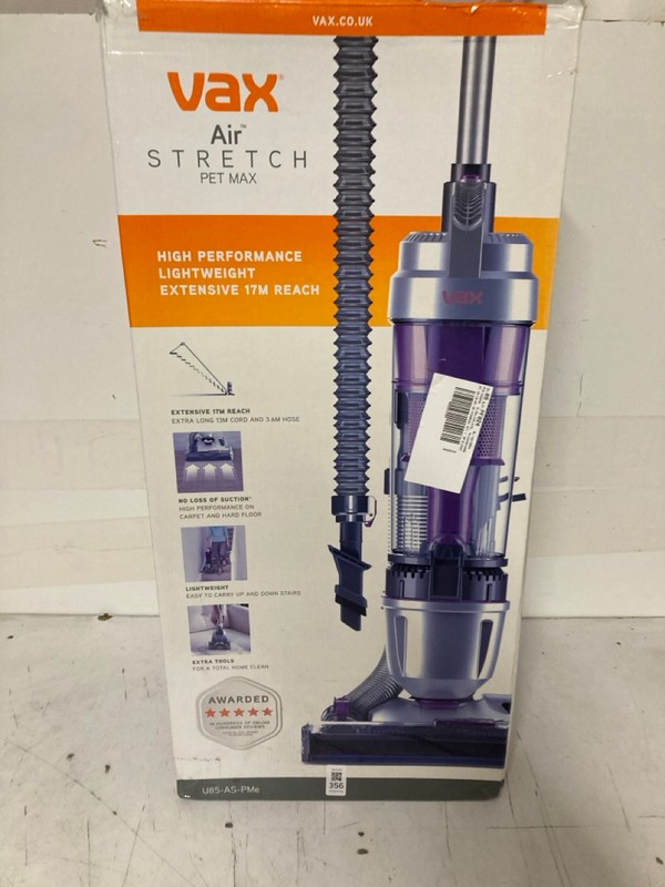 Lot 356  
            Nottingham SR3 - Delivery Only 

                
VAX AIR STRETCH PET MAX