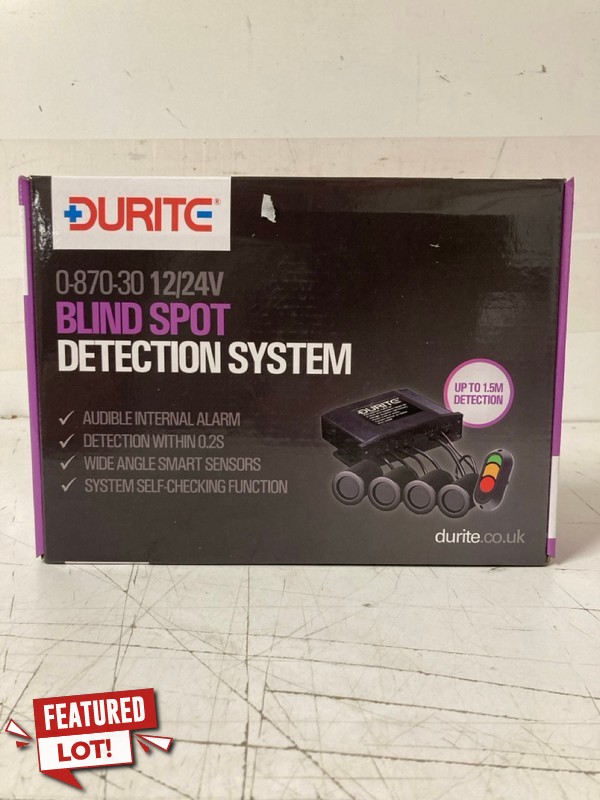 Lot 37  
            Nottingham SR3 - Delivery Only 

                
DURITE 0-870-30 BLIND SPOT DETECTION SYSTEM - 12/24V PN: 0-870-30 ORIGINAL RRP £2...