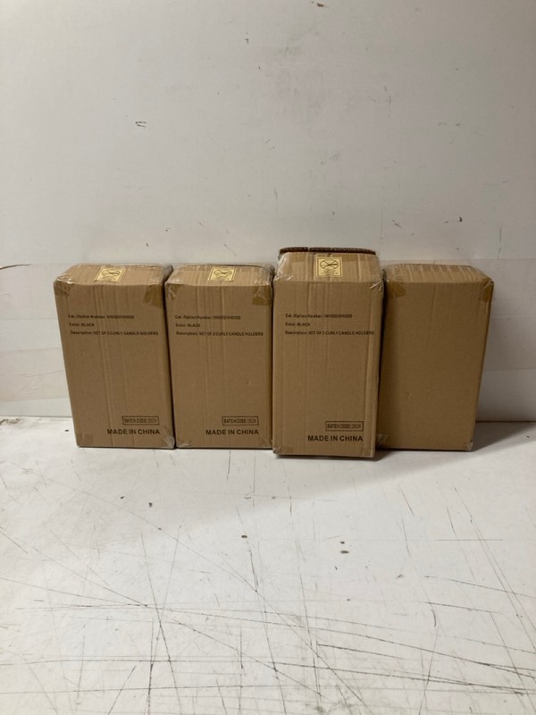 Lot 398  
            Nottingham SR3 - Delivery Only 

                
3 X SHOP DIRECT IRELAND SET OF 2 CURLY CANDLE HOLDERS