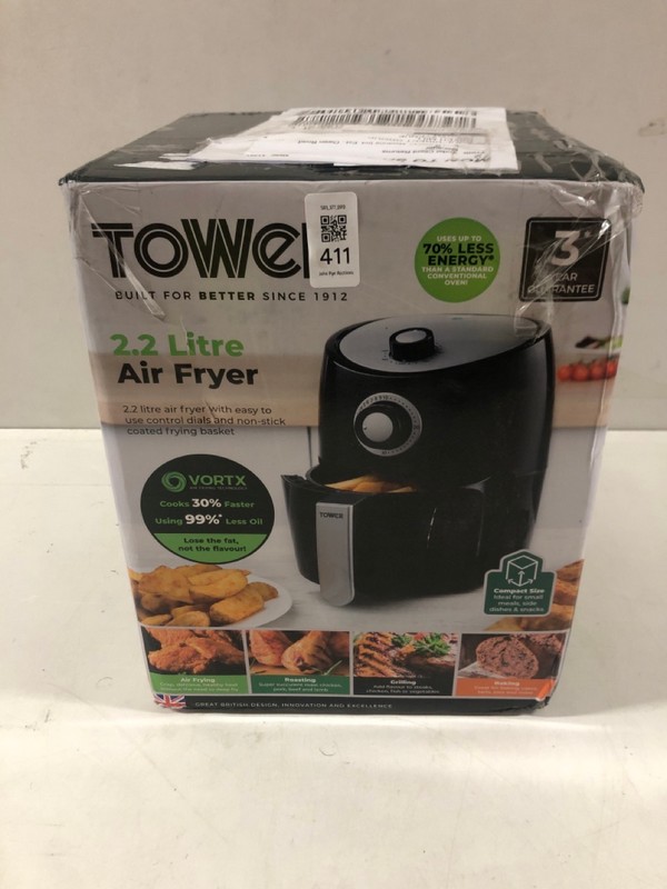 Lot 411  
            Nottingham SR3 - Delivery Only 

                
TOWER 2.2L AIR FRYER
