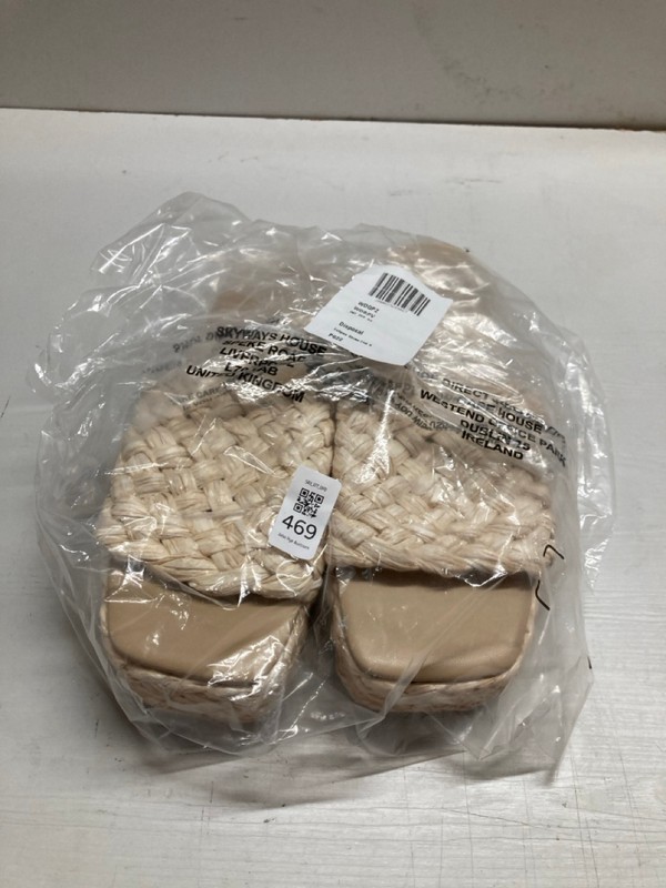 Lot 469  
            Nottingham SR3 - Delivery Only 

                
WOMEN'S DESIGNER ECLIPSE STRAW FLAT SHOES UK SIZE 6 (CREAM)