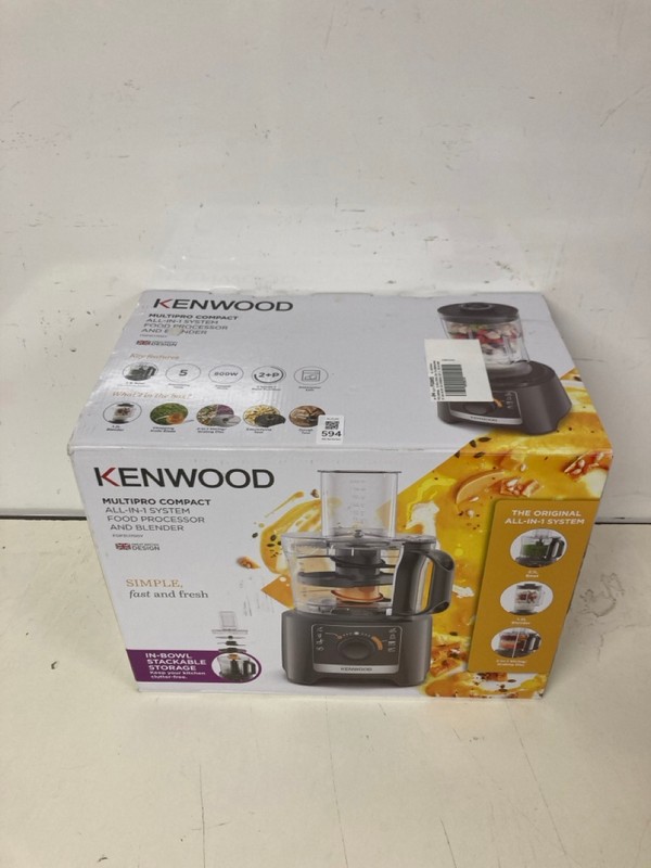 Lot 594  
            Nottingham SR3 - Delivery Only 

                
KENWOOD MULTIPRO COMPACT ALL-IN-1 SYSTEM FOOD PROCESSOR AND BLENDER