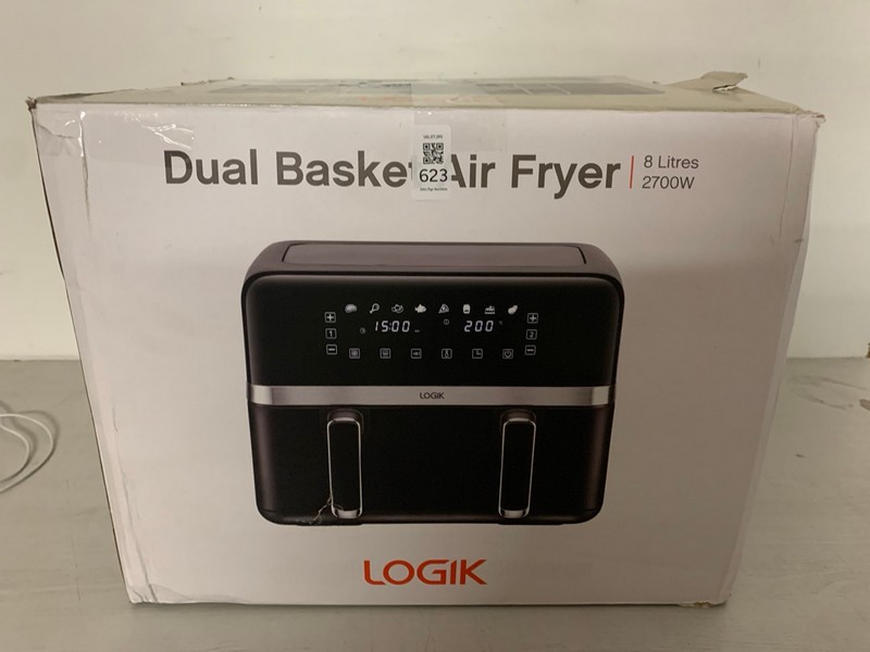 Lot 623  
            Nottingham SR3 - Delivery Only 

                
LOGIK DUAL BASKET AIR FRYER 8L