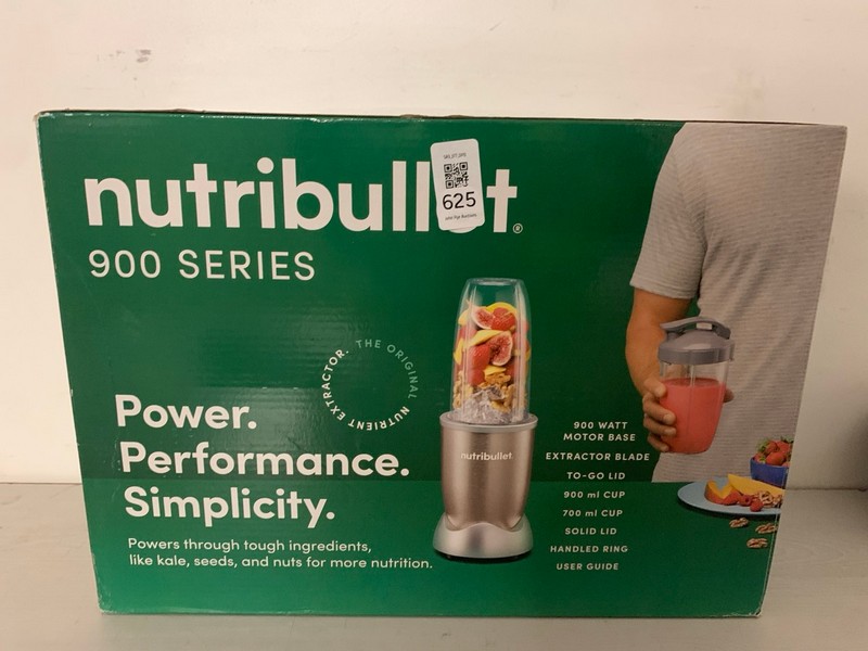 Lot 625  
            Nottingham SR3 - Delivery Only 

                
NUTRI BULLET 900 SERIES BLENDER