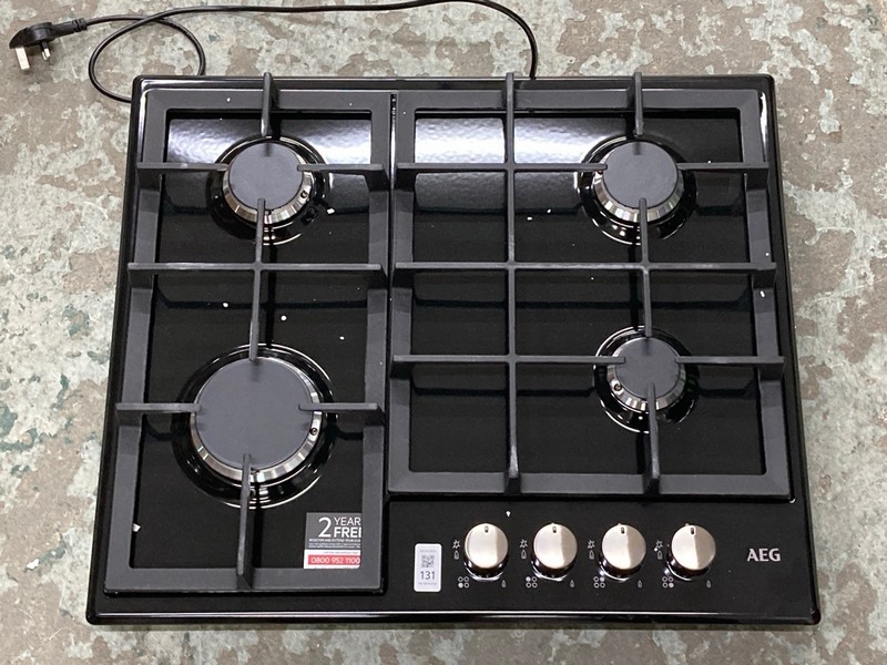 Lot 131  
            Nottingham SR4 - Delivery Or Collection 

                
AEG 4 BURNER GAS HOB MODEL: HGX64200SB