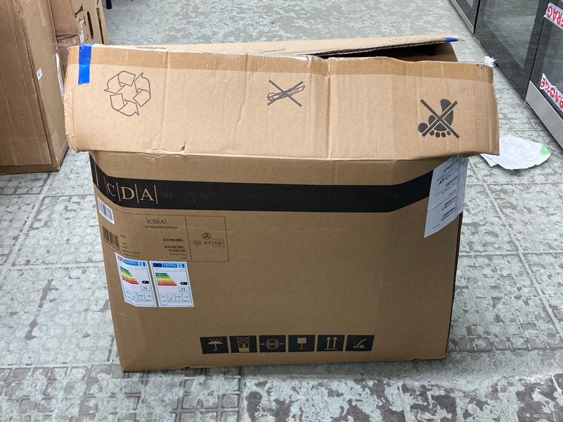 Lot 159  
            Nottingham SR4 - Delivery Or Collection 

                
CDA COOKER HOOD MODEL: ECH63BL