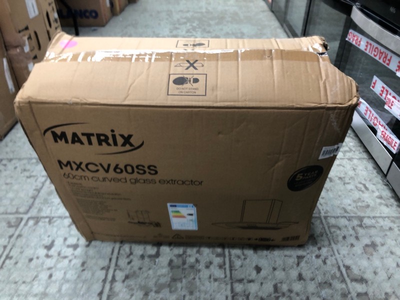 Lot 176  
            Nottingham SR4 - Delivery Or Collection 

                
MATRIX COOKER HOOD MODEL: MXCV60SS