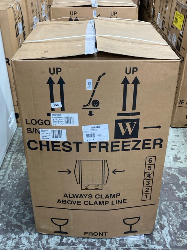 Lot 293  
            Nottingham SR4 - Delivery Or Collection 

                
NORFROST 99L CHEST FREEZER MODEL: C4AEWC RRP £174