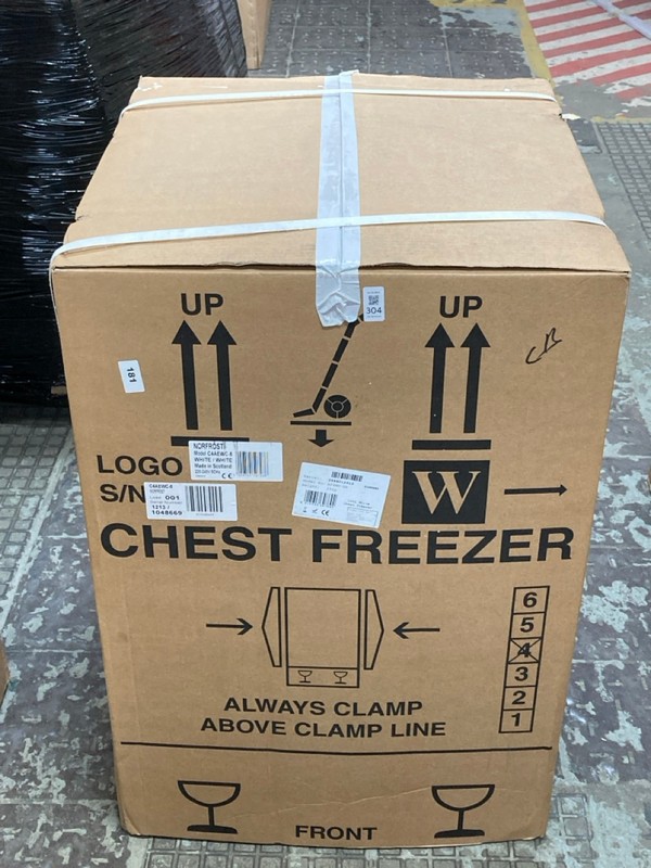 Lot 304  
            Nottingham SR4 - Delivery Or Collection 

                
NORFROST 99L CHEST FREEZER MODEL: C4AEWC RRP £174