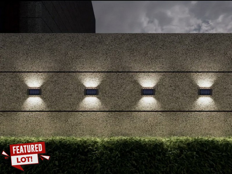 Lot 317  
            Nottingham SR4 - Delivery Or Collection 

                
4 PCS SOLAR WALL LIGHT - OUTDOOR LIGHT WITH 10 LED DUAL COLOUR LIGHTING,