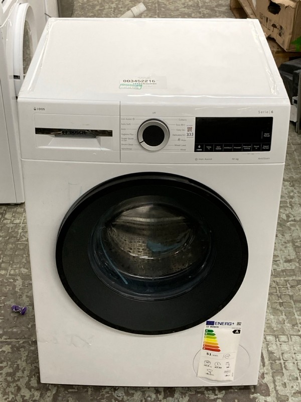 Lot 333  
            Nottingham SR4 - Delivery Or Collection 

                
BOSCH SERIE 6 10KG WASHING MACHINE MODEL: WGG254F1GB