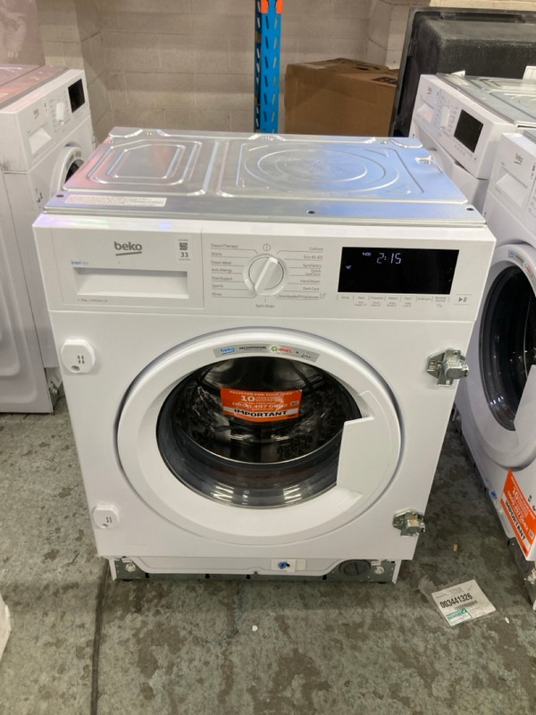Lot 33  
            Nottingham SR4 - Delivery Or Collection 

                
BEKO INTEGRATED 1-9 KG WASHING MACHINE MODEL: WTIK94121F