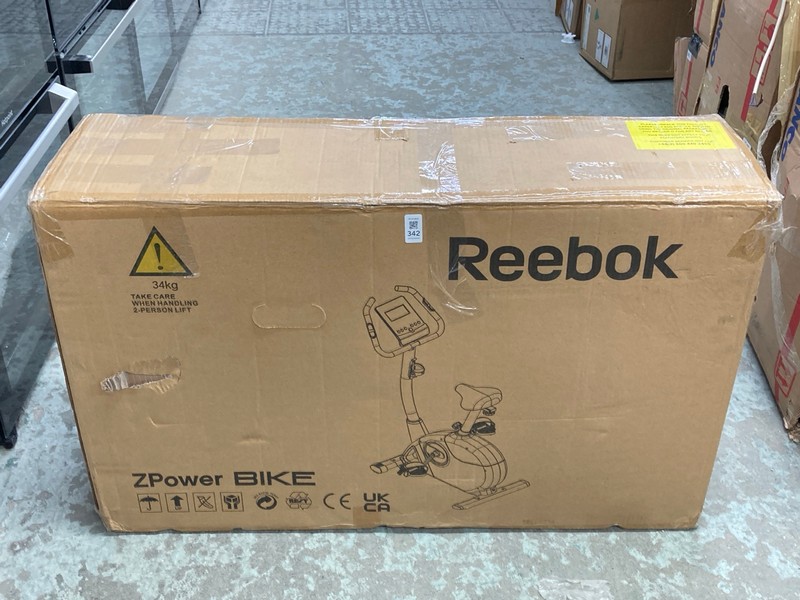 Lot 342  
            Nottingham SR4 - Collection Only 

                
REEBOK POWER EXERCISE BIKE (UNBUILT) (COLLECTION FROM SITE ONLY)