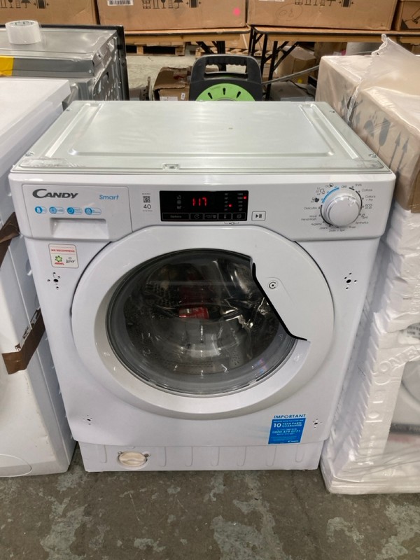 Lot 40  
            Nottingham SR4 - Delivery Or Collection 

                
CANDY INTEGRATED 8KG WASHING MACHINE MODEL: CBW 48D1W4-80