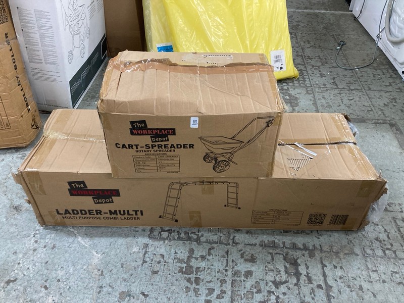 Lot 467  
            Nottingham SR4 - Delivery Or Collection 

                
QUANTITY OF ITEMS TO INCLUDE MULTI-LADDER AND ROTARY SPREADER