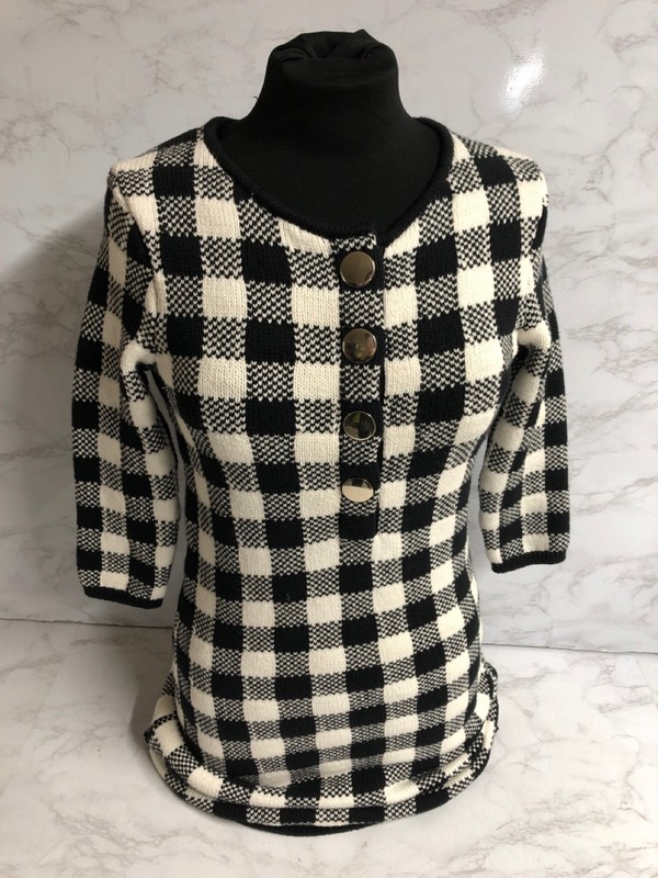 Lot 100  
            Nottingham SR5 - Delivery Only 

                
MAJE CHECKED KNIT MINI DRESS IN BLACK, WHITE COTTON SIZE:S RRP:£315
