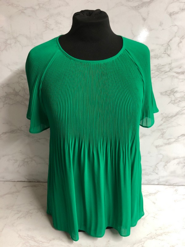 Lot 113  
            Nottingham SR5 - Delivery Only 

                
MICHAEL KORS PLEATED GEORGETTE TOP IN GREEN POLYESTER SIZE:M RRP:£145