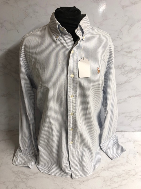 Lot 141  
            Nottingham SR5 - Delivery Only 

                
RALPH LAUREN STRIPED BUTTON DOWN IN LIGHT BLUE COTTON SIZE:S RRP:£125