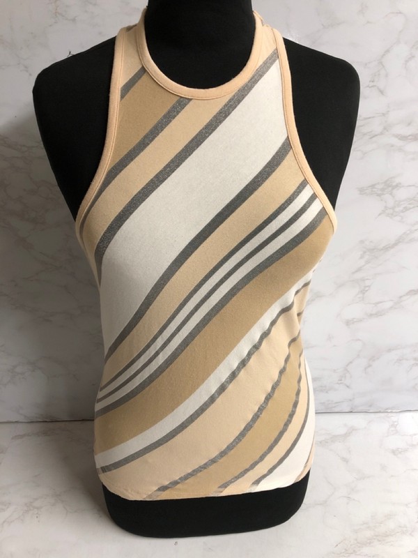 Lot 148  
            Nottingham SR5 - Delivery Only 

                
GANNI SLEEVELESS STRIPED TANK TOP IN MULTICOLOR VISCOSE SIZE:US/6 RRP:£100