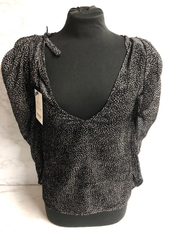 Lot 296  
            Nottingham SR5 - Delivery Only 

                
BA&SH CADIA POLKA DOT SHEER BLOUSE IN BLACK SILK SIZE:S RRP:£245