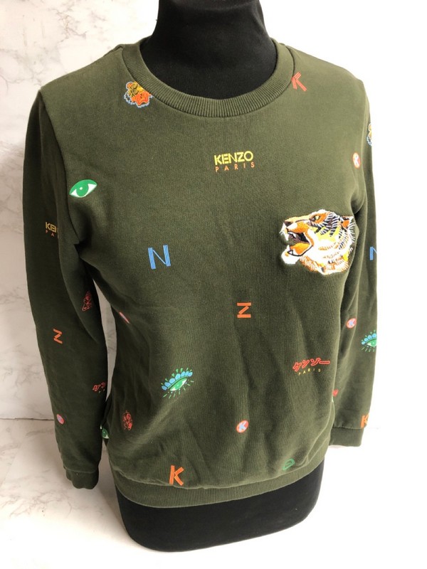 Lot 52  
            Nottingham SR5 - Delivery Only 

                
KENZO MULTI-LOGO SWEATSHIRT IN GREEN COTTON SIZE:S RRP:£212
