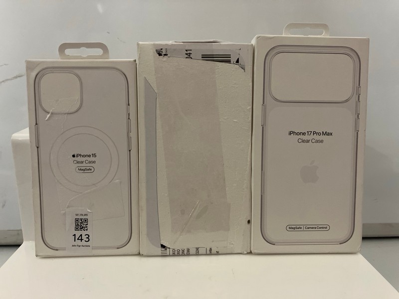 Lot 143  
            Nottingham SR7 - Delivery Only 

                
3 X APPLE IPHONE CASES TO INC IPHONE 17 PRO MAX