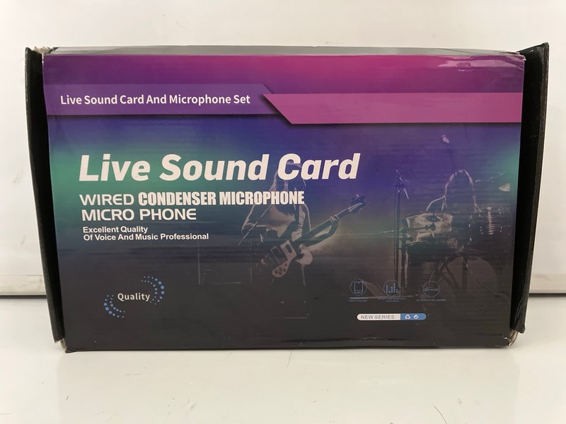 Lot 179  
            Nottingham SR7 - Delivery Only 

                
LIVE SOUND CARD WIRED CONDENSER MICROPHONE