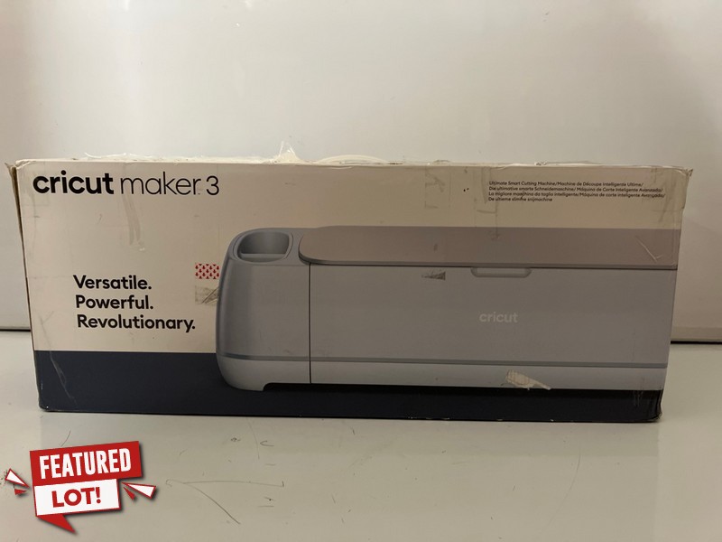 Lot 1  
            Nottingham SR7 - Delivery Only 

                
CRICUT MAKER 3 ULTIMATE SMART CUTTING MACHINE ORIGINAL RRP: £329.15